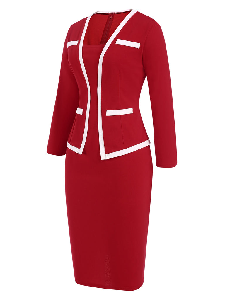 1960s Vintage Fake-Two Pieces Pencil Dress, vintage dress, retro fashion - perfect for women who love vintage and retro fashion