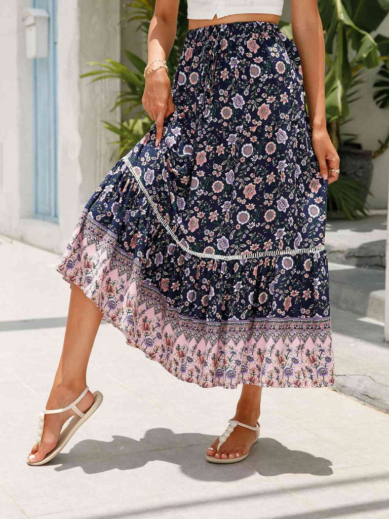 1960s Viscose Bohemian Ditsy Floral Skirt — 1960s femininity that moves with her mood