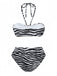 1960s Zebra Print Sea Star Accents Bandeau Bikini Set - vintage fashion, retro style