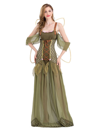 1970s Angle Flower Fairy Costume Dress With Wings - vintage dress, retro fashion