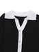 1970s Black & White Contrast Knitted Ruffle Dress - vintage dress, retro fashion, classic black