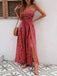 1970s Bohemian Strapless Slit Smocked Jumpsuit - vintage jumpsuit, retro fashion