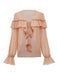 1970s Boho Cascading Ruffles Solid Blouse - vintage fashion, retro style