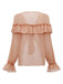 1970s Boho Cascading Ruffles Solid Blouse - vintage fashion, retro style