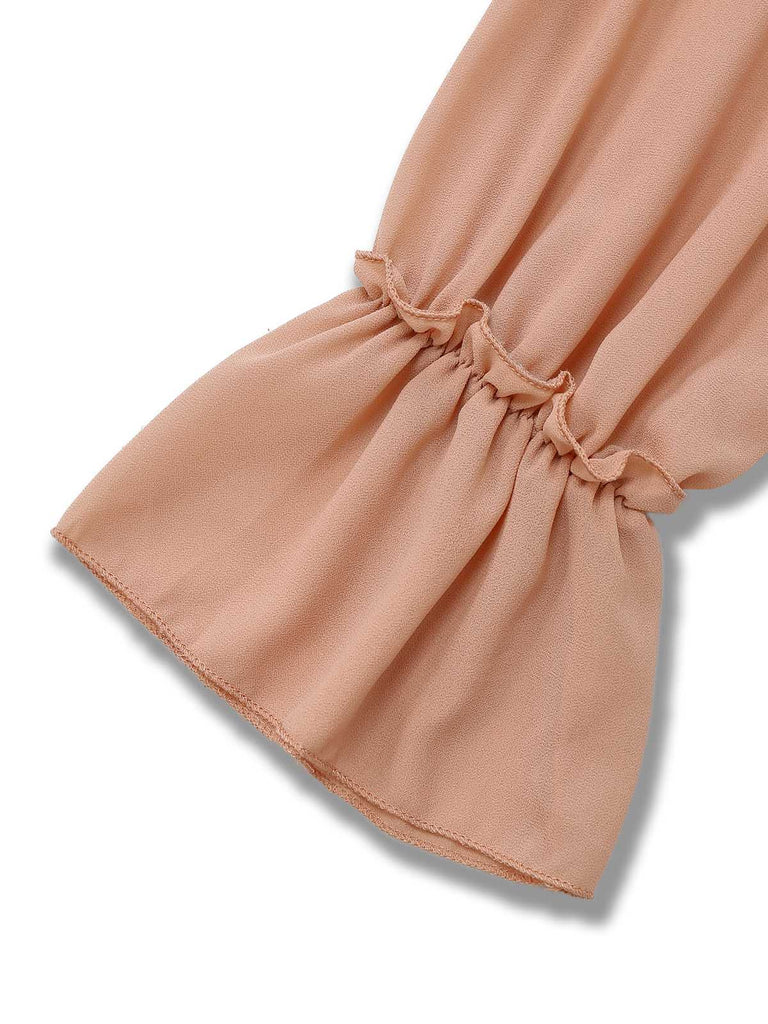 1970s Boho Cascading Ruffles Solid Blouse - vintage fashion, retro style