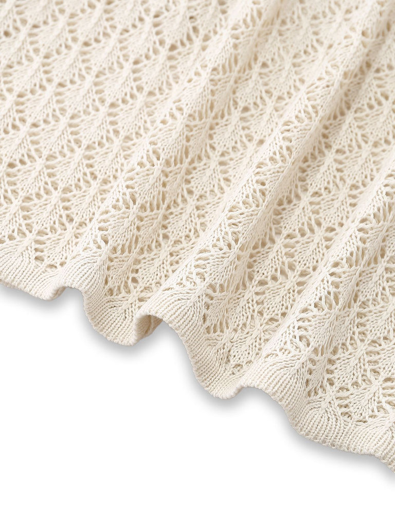 1970s Boho Crochet Hollow-Out Cover-Up - vintage fashion, retro style