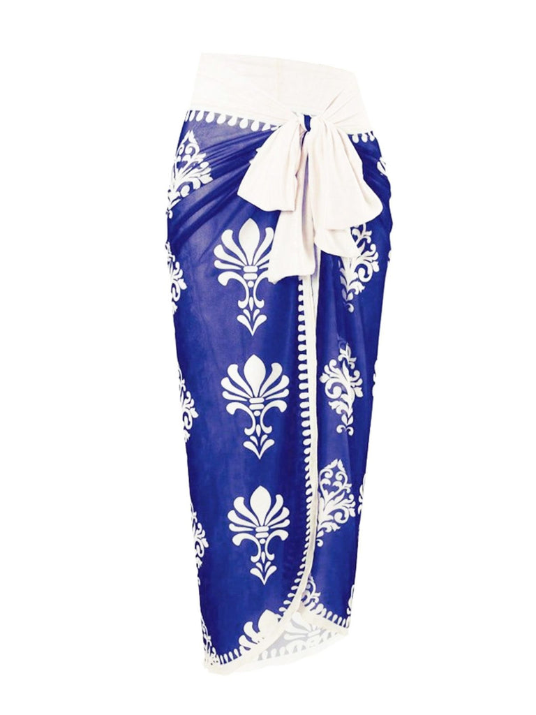 1970s Boho Floral Printed One-Piece Swimsuit & Cover Up, vintage swimsuit, pin-up swimwear - perfect for women who love vintage and retro fashion
