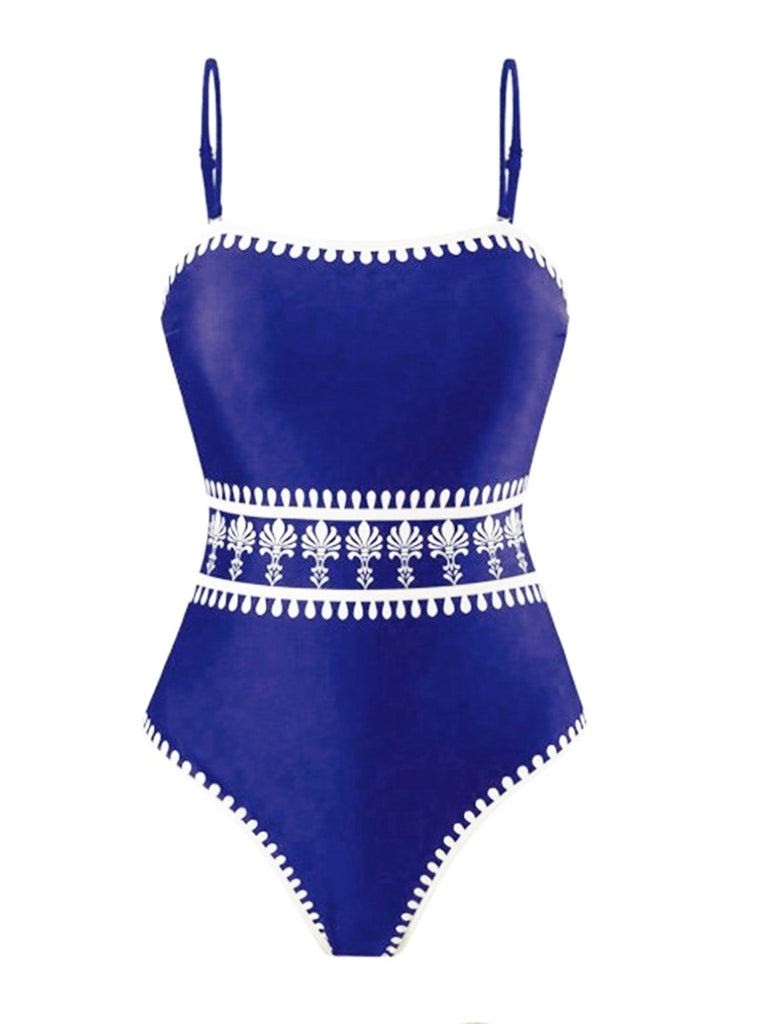 1930s Print One Piece Set Bikini Set 2
