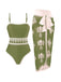 1930s Print One Piece Set Bikini Set 9