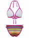 1970s Boho Geometric Knit Halter Bikini Set - vintage fashion, retro style