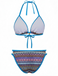 1970s Boho Geometric Knit Halter Bikini Set - vintage fashion, retro style