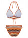 1970s Boho Geometric Knit Halter Bikini Set | vintage swimwear, retro swimsuit, pin-up style - perfect for retro fashion enthusiasts