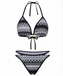 1970s Boho Geometric Knit Halter Bikini Set - vintage fashion, retro style