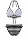 1970s Boho Geometric Knit Halter Bikini Set - vintage fashion, retro style