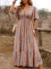 1970s Boho Paisley V-Neck Flutter Sleeve Maxi Dress - vintage dress, retro fashion, elegant style for vintage lovers