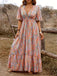 1970s Boho Paisley V-Neck Flutter Sleeve Maxi Dress: beautiful vintage dress, retro fashion, elegant style with timeless appeal
