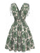 1970s Boho Style Lace-Up V-Neck Dress, vintage dress, retro fashion, lace detail - perfect for women who love vintage and retro fashion