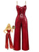1970s Chain Strap Sequined Disco Jumpsuit - vintage jumpsuit, retro fashion