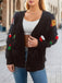1970s 3D Christmas Print Fluffy Knit Button Cardigan - vintage fashion, retro style