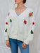 1970s 3D Christmas Print Fluffy Knit Button Cardigan - vintage fashion, retro style