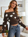 1970s Christmas Snowflake Asymmetrical Shoulder Pullover Sweater - vintage fashion, retro style