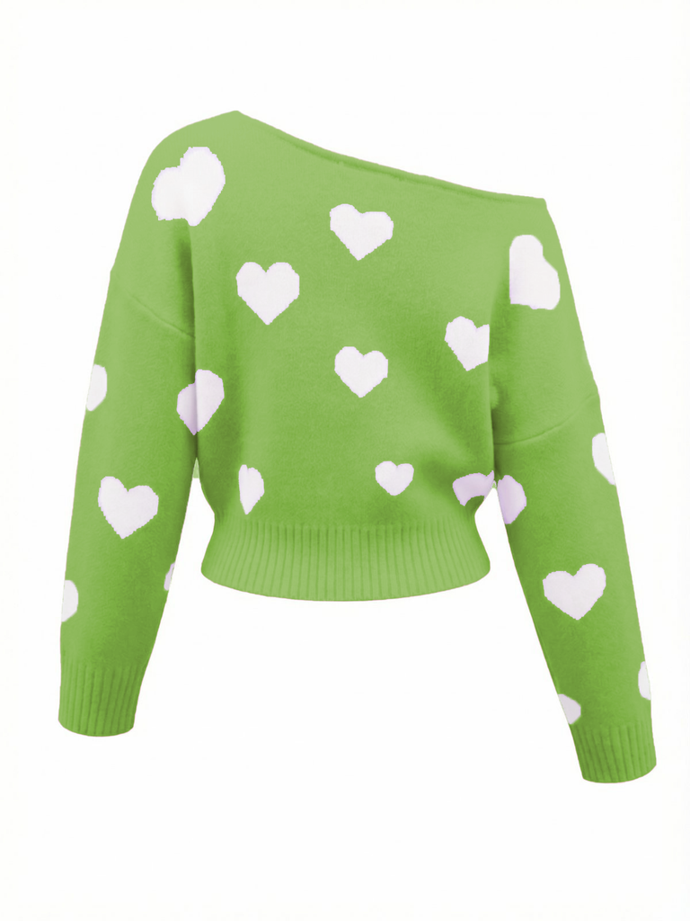 1970s Christmas Snowflake Asymmetrical Shoulder Pullover Sweater - vintage fashion, retro style