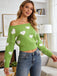1970s Christmas Snowflake Asymmetrical Shoulder Pullover Sweater - vintage fashion, retro style