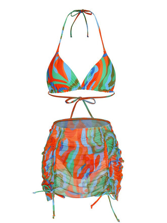 1970s Colorful Swimsuit & Drawstring Skirt Cover Up, vintage skirt, retro style - perfect for women who love vintage and retro fashion