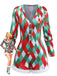 1970s Diamond Grid Christmas Raw Hem Romper - vintage jumpsuit, retro fashion