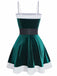 1970s Christmas Velvet Plush Spaghetti Strap Mini Dress - vintage dress, retro fashion
