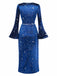 1970s Halloween Wizard Cosplay Slit Velvet Dress With Hat - vintage dress, retro fashion