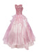 Pink 1970s Wicked Sequin Princess Layered Tulle Dress - vintage dress, retro fashion, elegant red