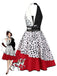 Red 1970s Irregular Contrast Halter Dalmatian Dress - vintage dress, retro fashion, elegant red
