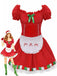 1970s Square Neck Christmas Bow Dress With Petticoat - vintage dress, retro fashion