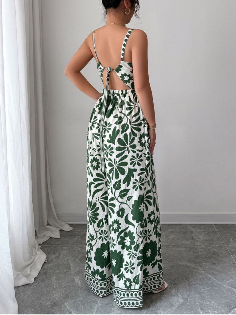 1970s Floral Boho Style Suspender Jumpsuit - vintage jumpsuit, retro fashion
