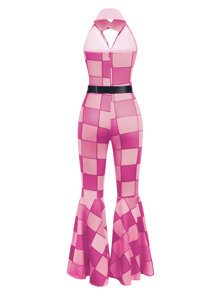 1970s Geometric Pattern Patchwork Halter Jumpsuit: timeless 1970s elegance she makes her own