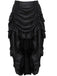 This 1970s Gothic Steampunk Wrinkle High Low Hem Skirt spins 1970s stories with every step