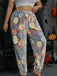 1970s Halloween Glowing Pumpkin Ghost Pajama Pants - vintage fashion, retro style