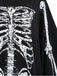 1970s Halloween Skeleton Bone Print Hooded Cape - vintage fashion, retro style