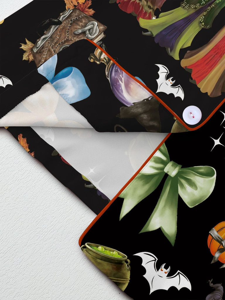 1970s Halloween Witch Print Satin Pajama Set - vintage fashion, retro style