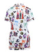 1970s Halloween Witch Print Satin Pajama Set - vintage fashion, retro style