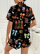 1970s Halloween Witch Print Satin Pajama Set - vintage fashion, retro style