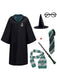 1970s Halloween Wizard School Hooded Robe Costume Set - vintage fashion, retro style