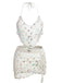 1970s-Halter-Sequin-Crochet-Cover-Up-Set, vintage, retro