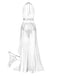 1970s Halter Sheer Lace Slit Long Nightgown — a 1970s silhouette that turns sidewalks into runways