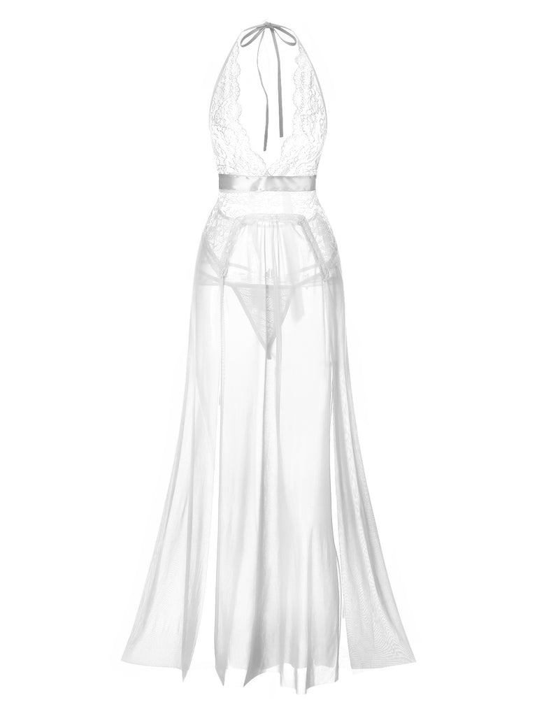 1970s Halter Sheer Lace Slit | 1970s | vintage dress, retro fashion