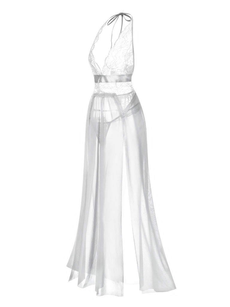1970s Halter Sheer Lace Slit | 1970s | vintage dress, retro fashion