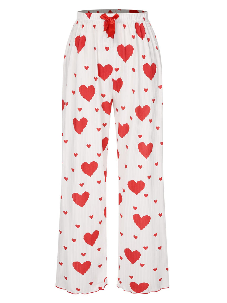 1970s Hearts Knit Spaghetti Strap Pajamas, vintage pajamas, retro nightwear - perfect for women who love vintage and retro fashion