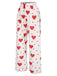 1970s Hearts Knit Spaghetti Strap Pajamas, vintage pajamas, retro nightwear - perfect for women who love vintage and retro fashion