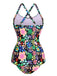1970s Hippie Floral Strap One-Piece Swimsuit, vintage swimsuit, pin-up swimwear - perfect for women who love vintage and retro fashion